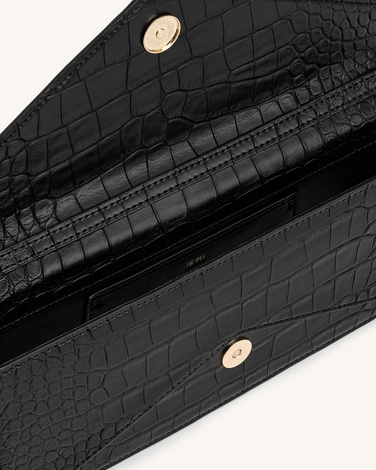 Celeste Sac à Poignée Enveloppe - Croco Noir