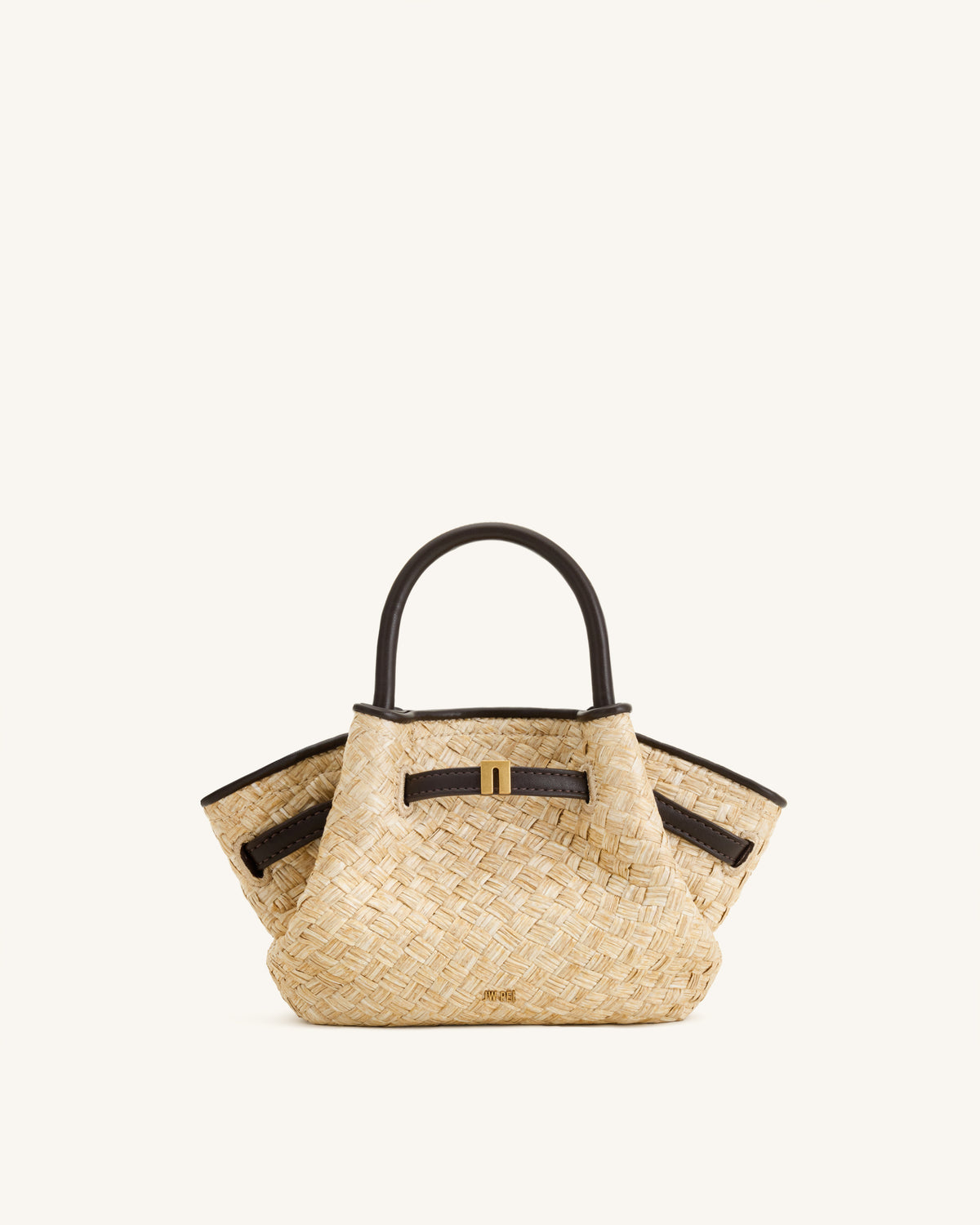Hana Mini sac cabas en paille synthétique - Marron