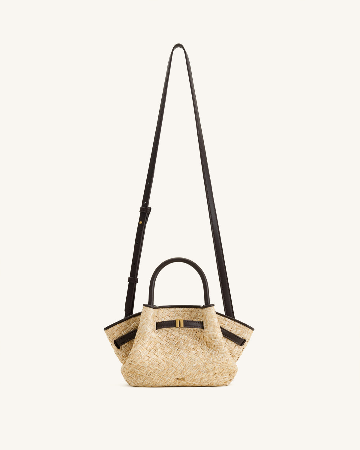 Hana Mini sac cabas en paille synthétique - Marron