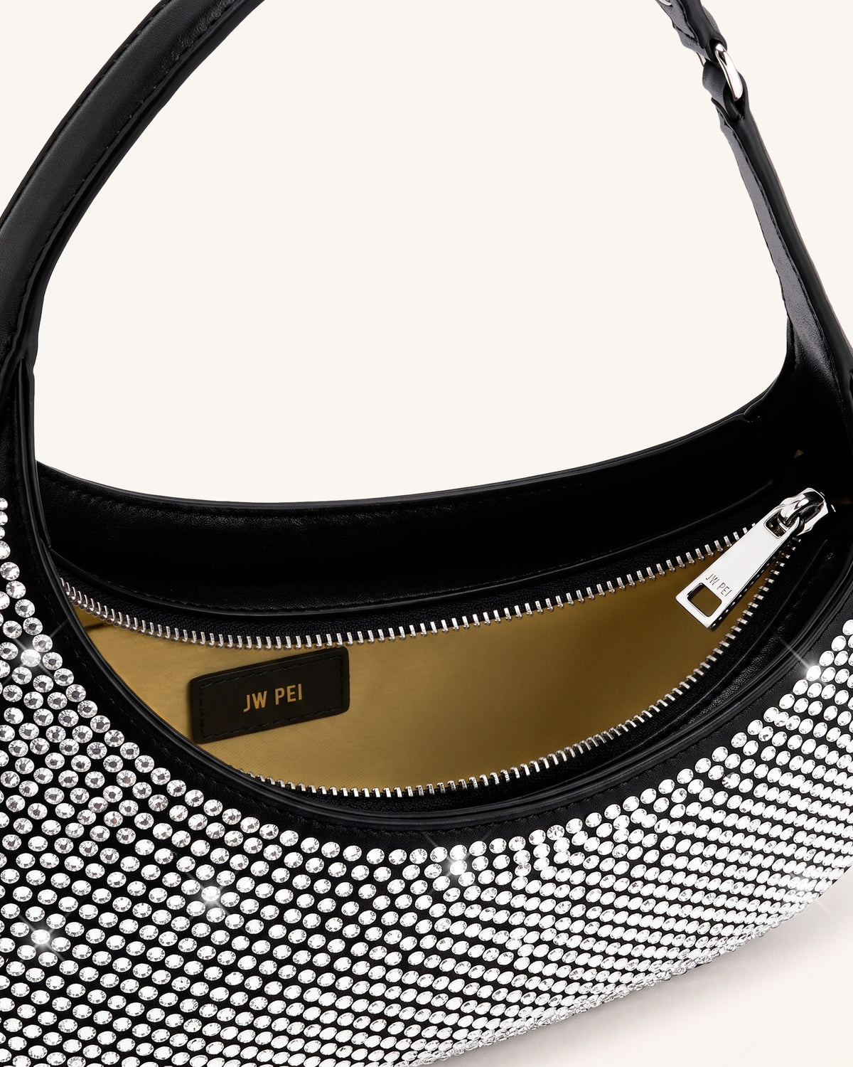 Harlee Sac bandoulière en cristal artificiel - Noir