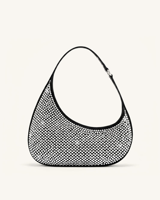 Harlee Sac bandoulière en cristal artificiel - Noir