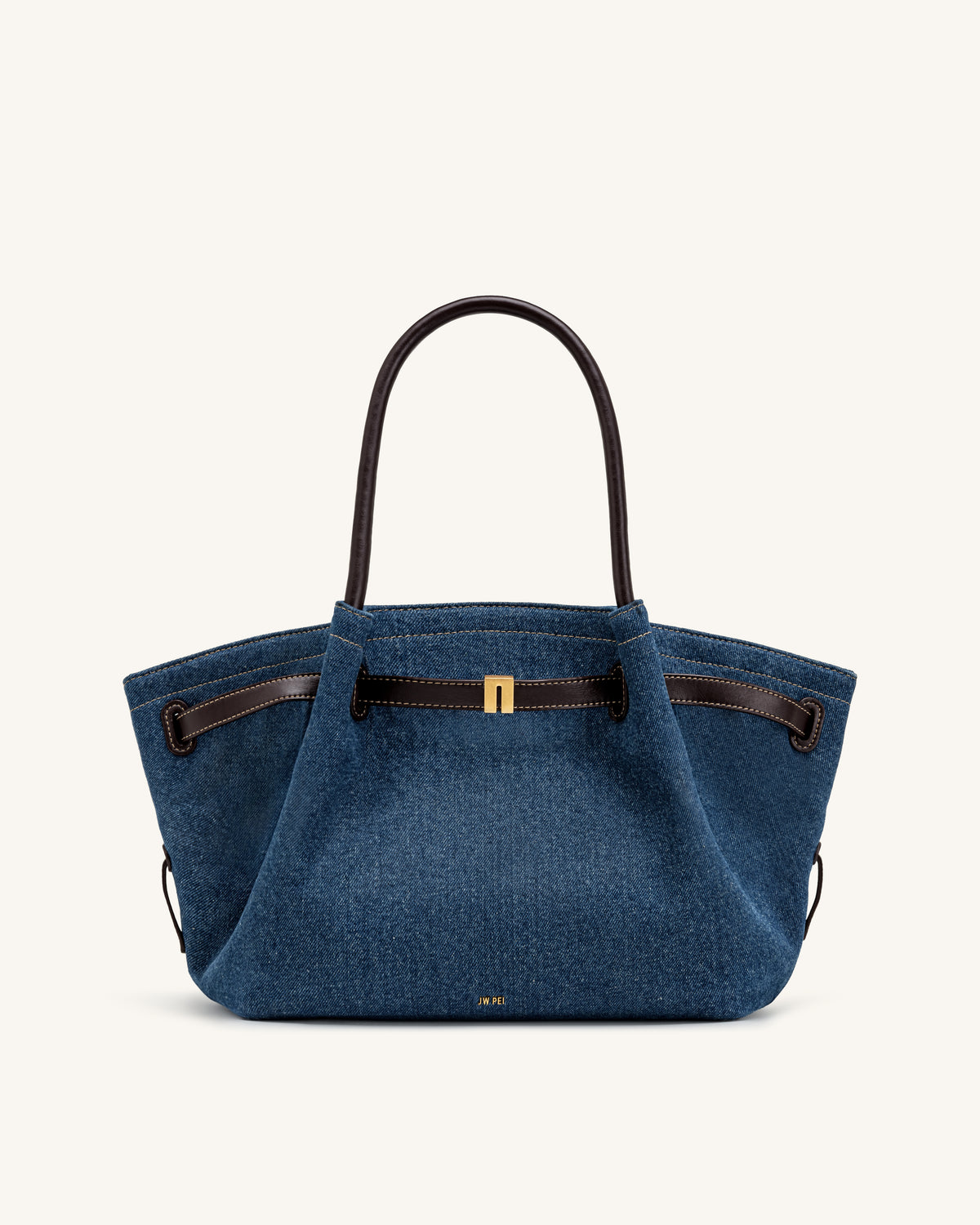 Hana Sac cabas moyen en jean - Denim bleu