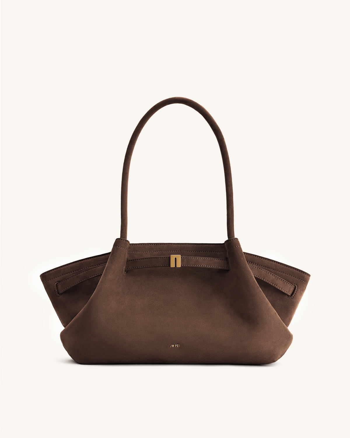 Hana Sac cabas large en simili daim - Marron foncé