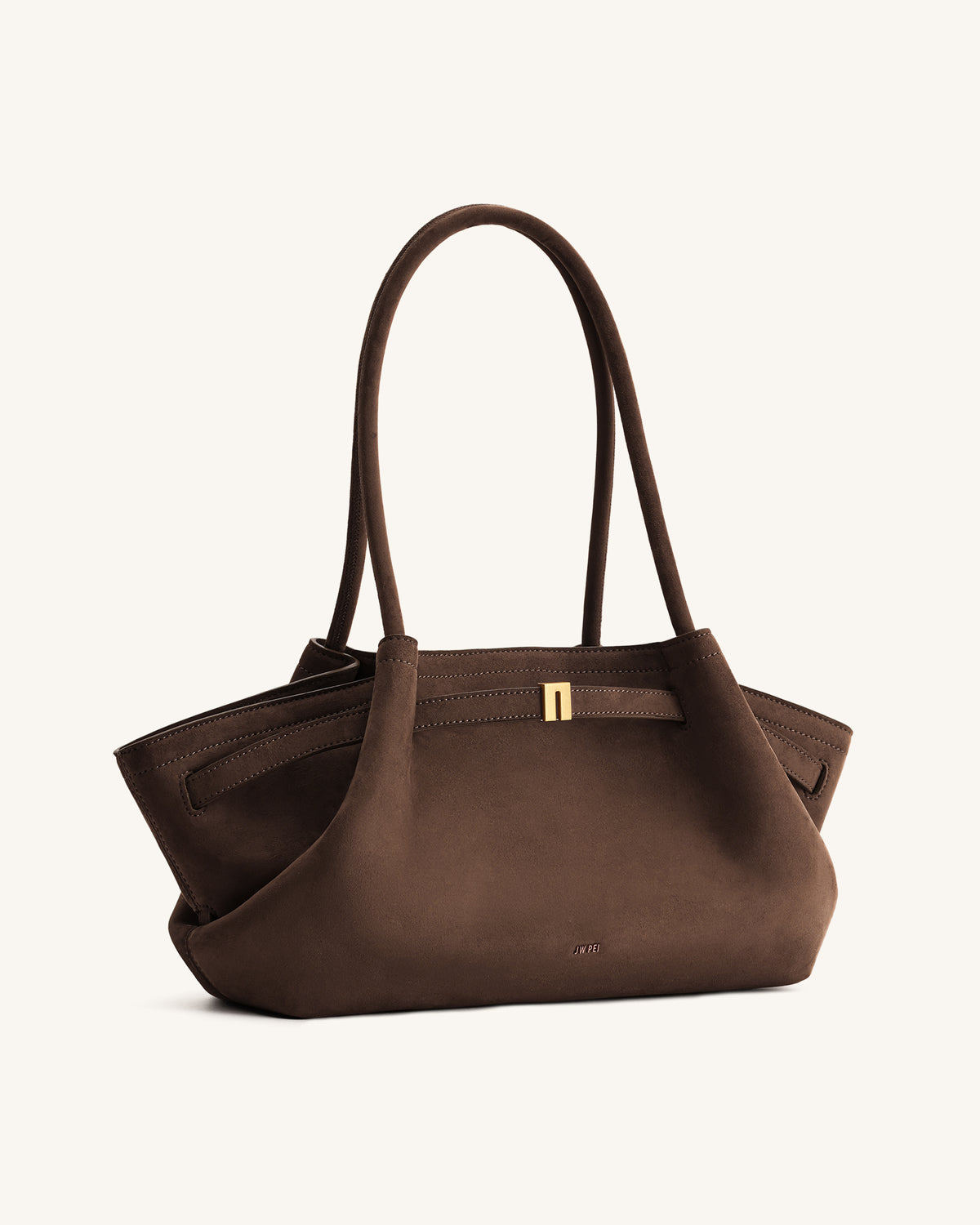 Hana Sac cabas large en simili daim - Marron foncé