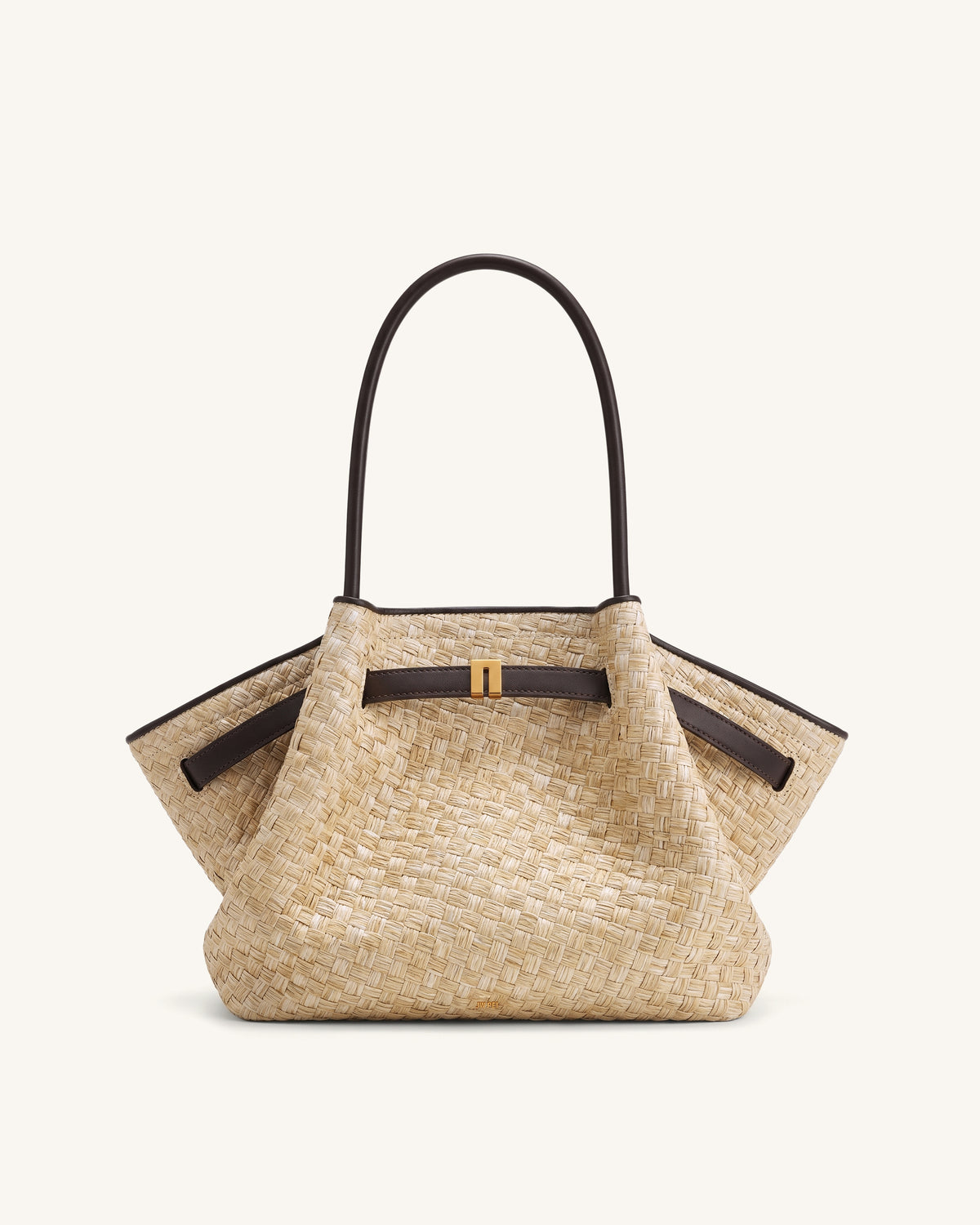 Hana Grand sac fourre-tout en paille synthétique - Marron