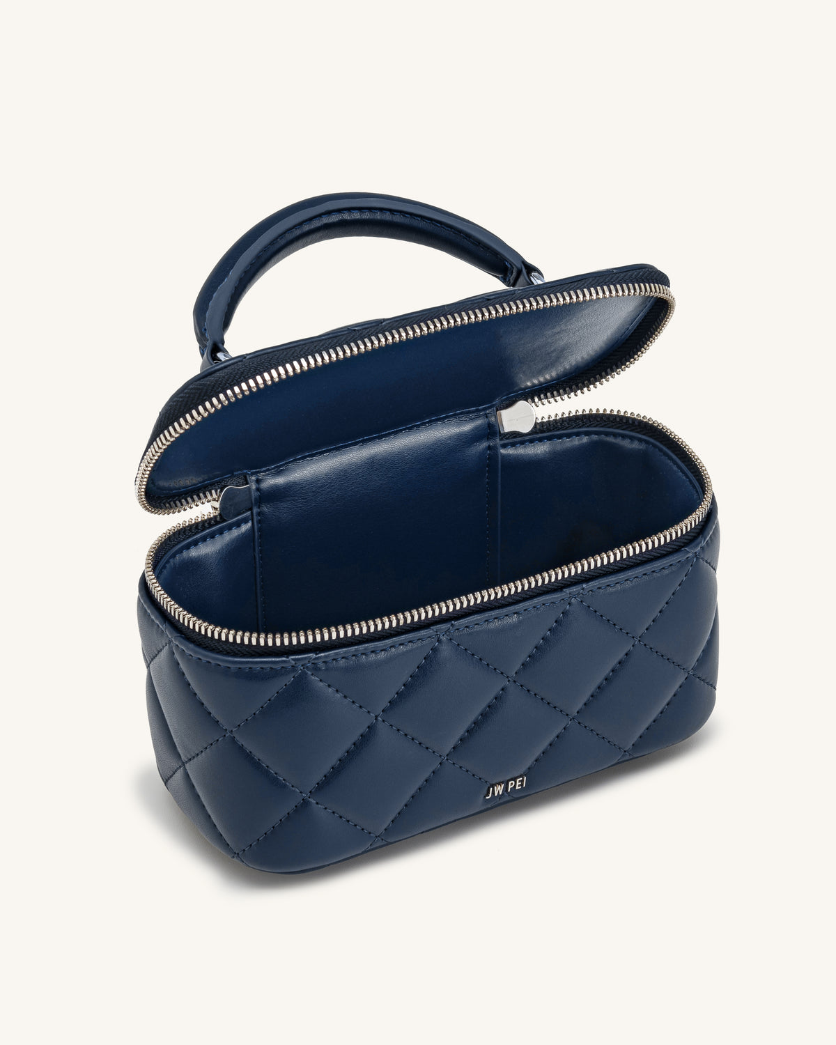 Vivienne Sac vanity matelassé à poignée supérieure - Marine
