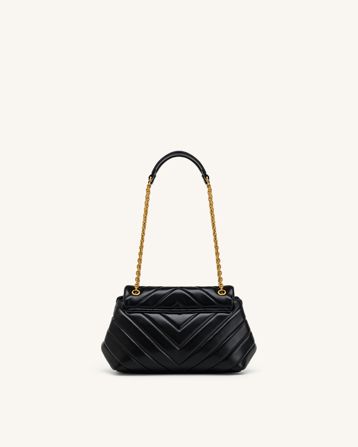 Valerie Sac porté épaule matelassé à rabat et chaîne - Noir