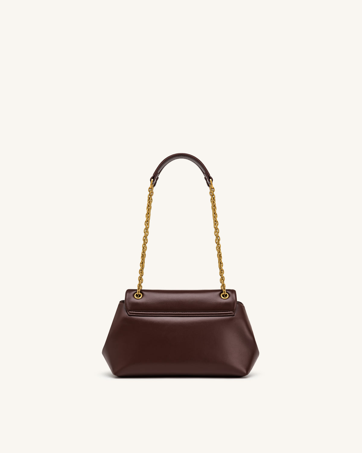 Valerie Sac bandoulière à rabat et chaîne - Marron foncé