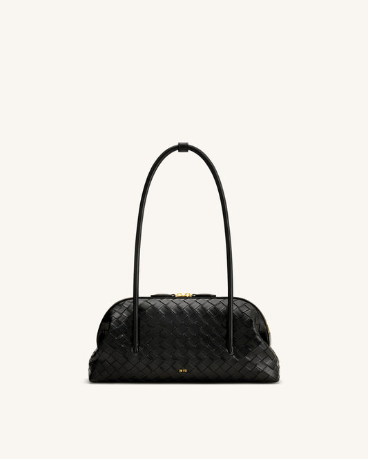 Aveline Sac à bandoulière texturé tissé - Noir