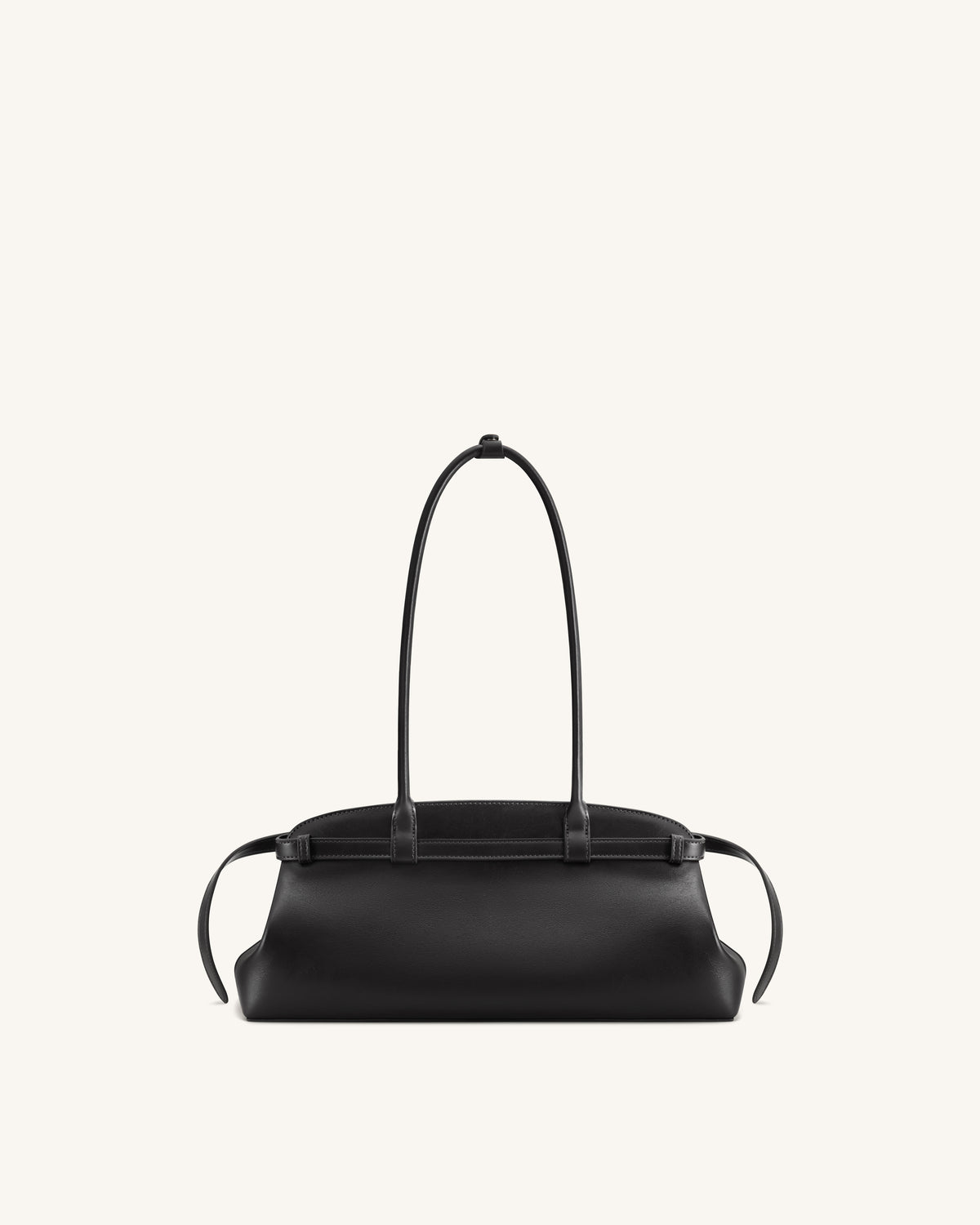 Arden Sac à bandoulière format horizontal avec détail ceinture - Noir