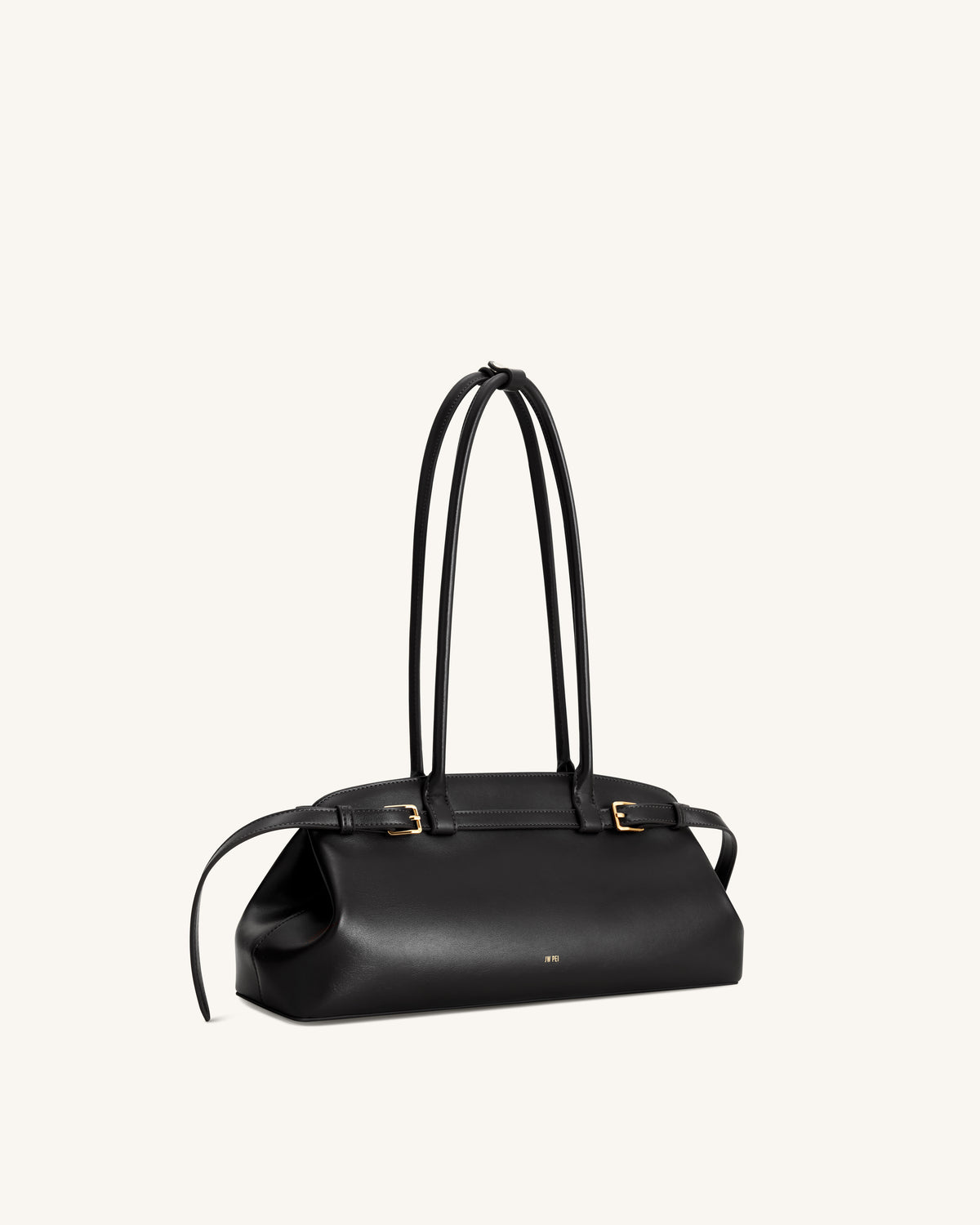 Arden Sac à bandoulière format horizontal avec détail ceinture - Noir