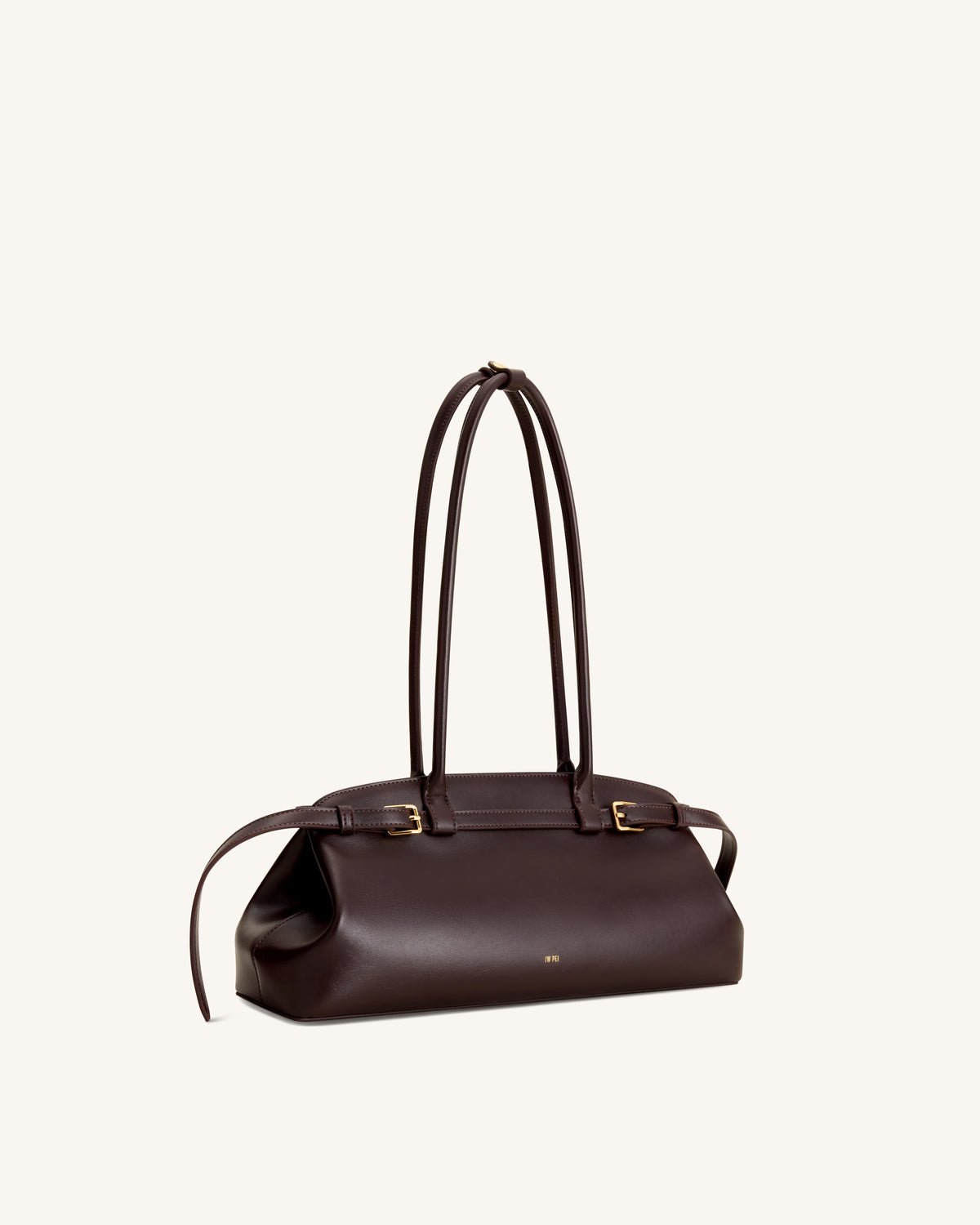 Arden Sac à bandoulière format horizontal avec détail ceinture - Marron foncé