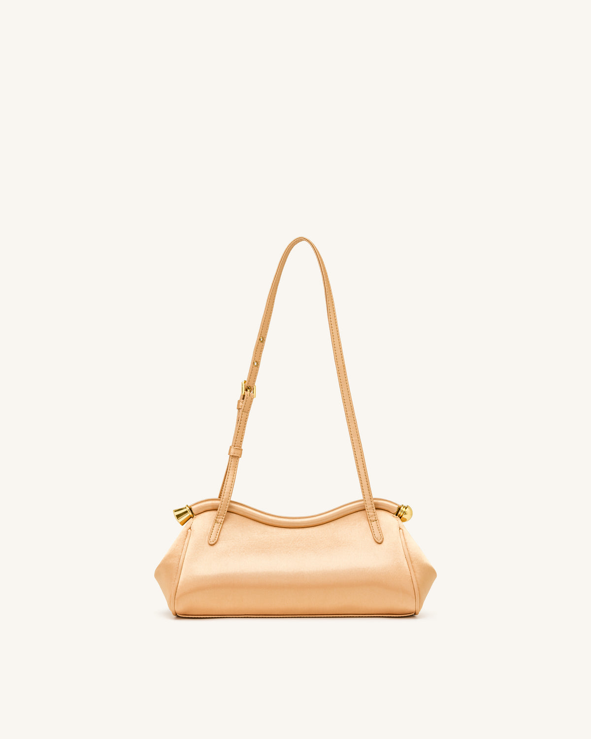 Naomi Sac d'épaule incurvé en satin - Or champagne