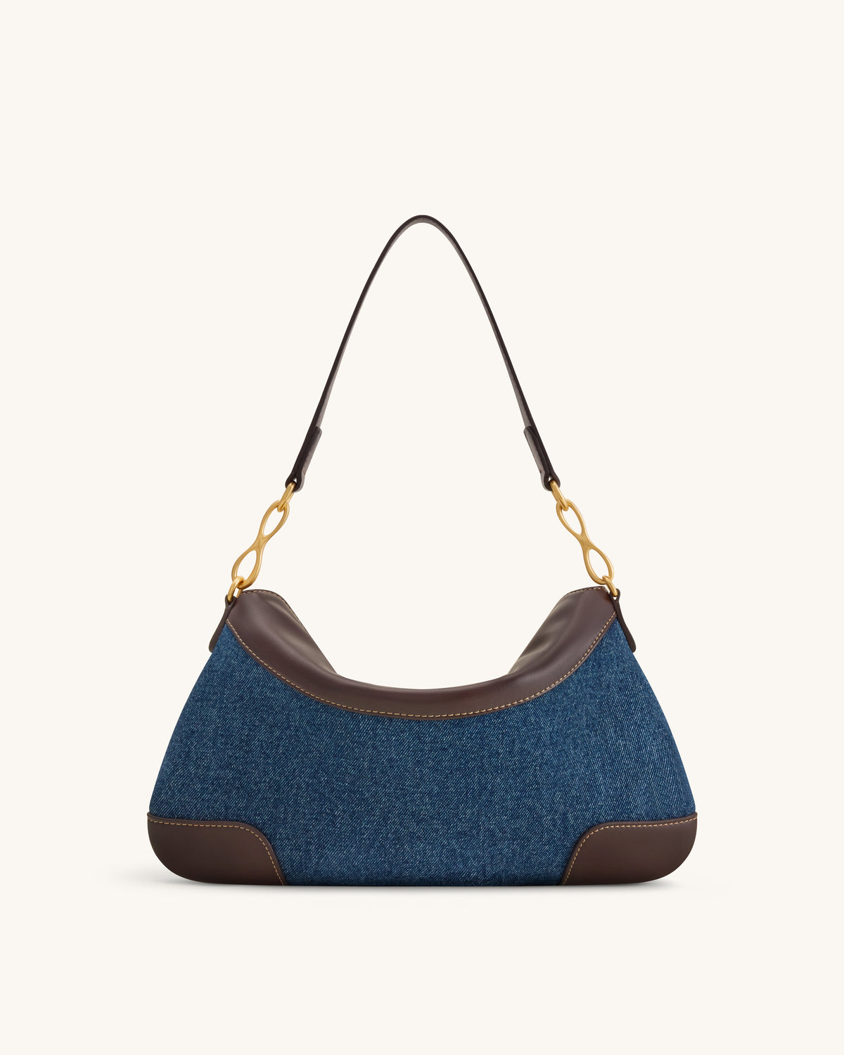 Jayla Sac porté épaule orné d'un pendentif métallique - Denim bleu