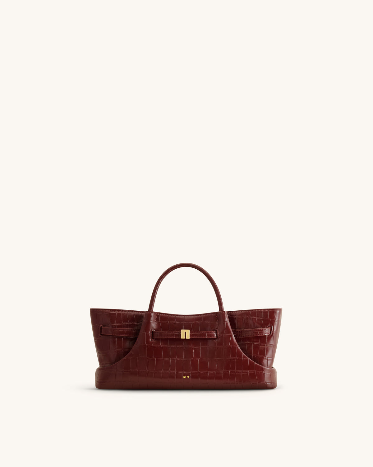 Maeve Sac cabas avec breloque en métal représentant un teckel - Crocodile bordeaux