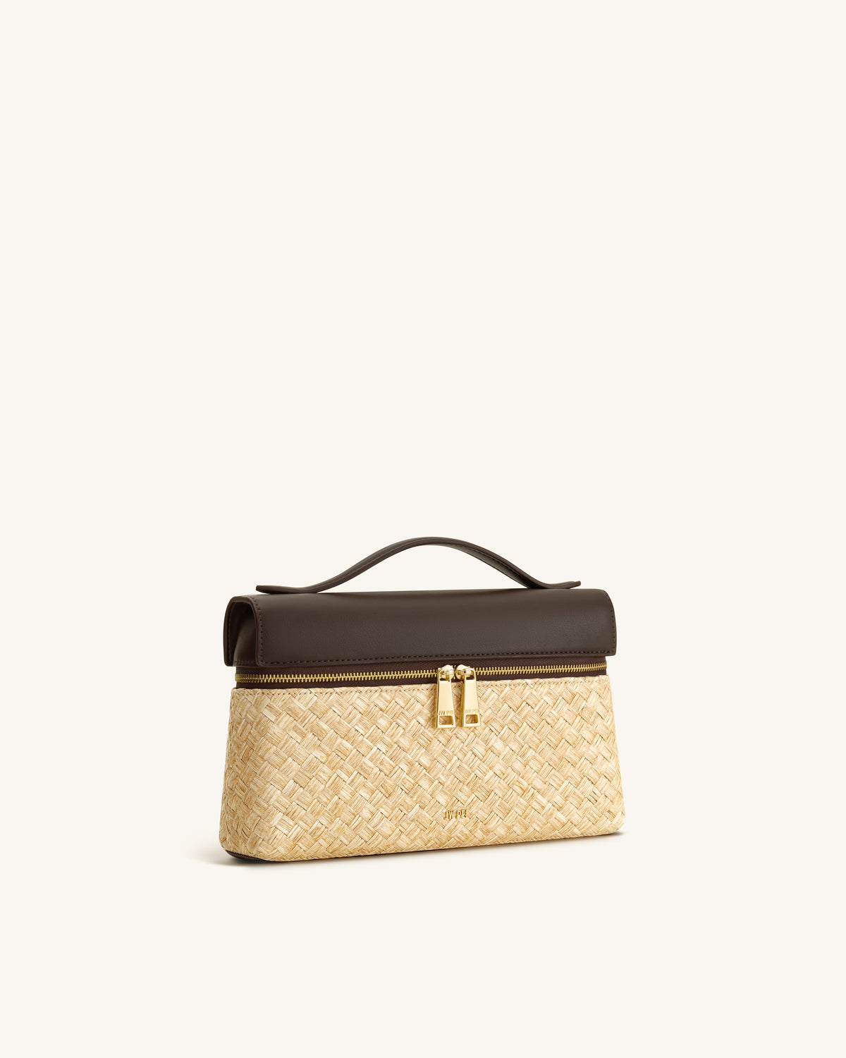 Thea Sac à poignée supérieure en paille synthétique - Marron