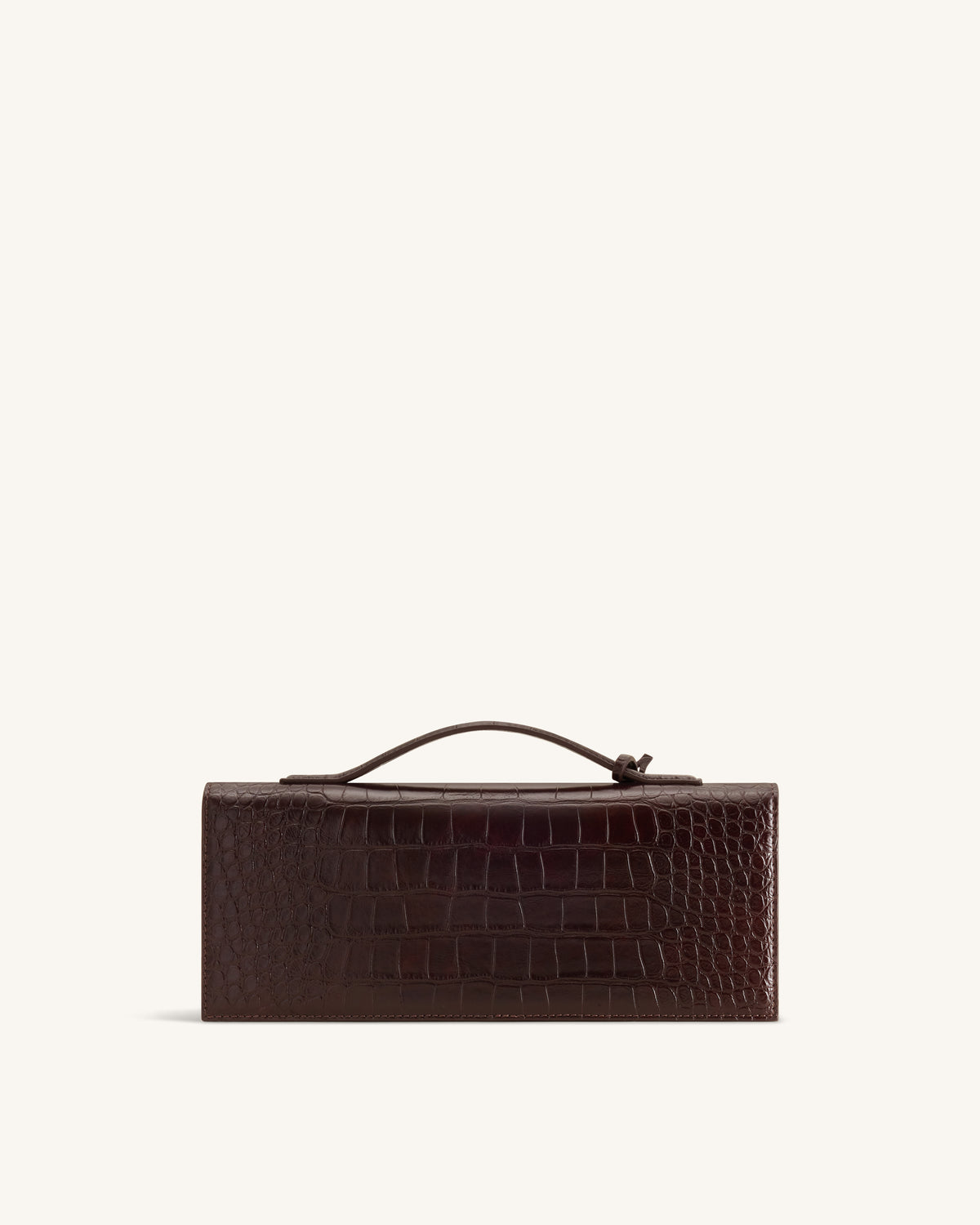 Celeste Sac à Poignée Enveloppe - Croco Marron Foncé