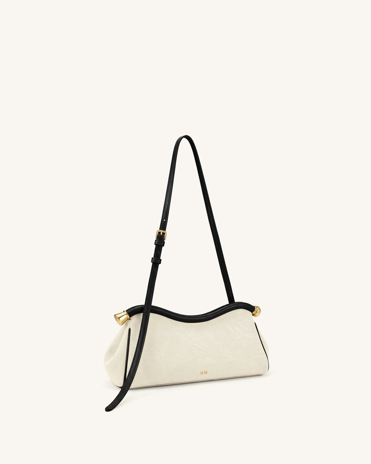 Naomi Sac à Bandoulière Incurvé - Toile Noire