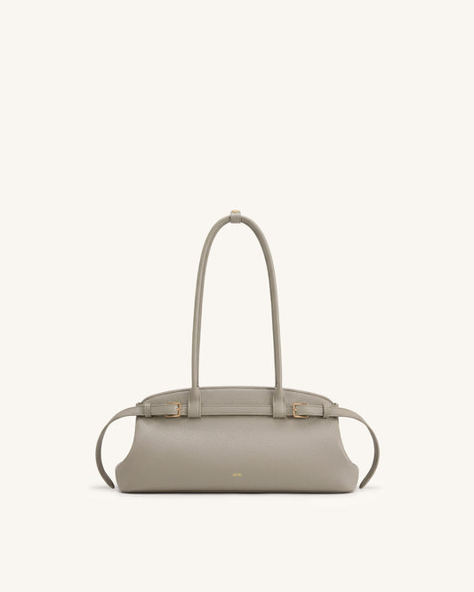 Sac bandoulière est-ouest avec détail de ceinture grainé Arden - Taupe