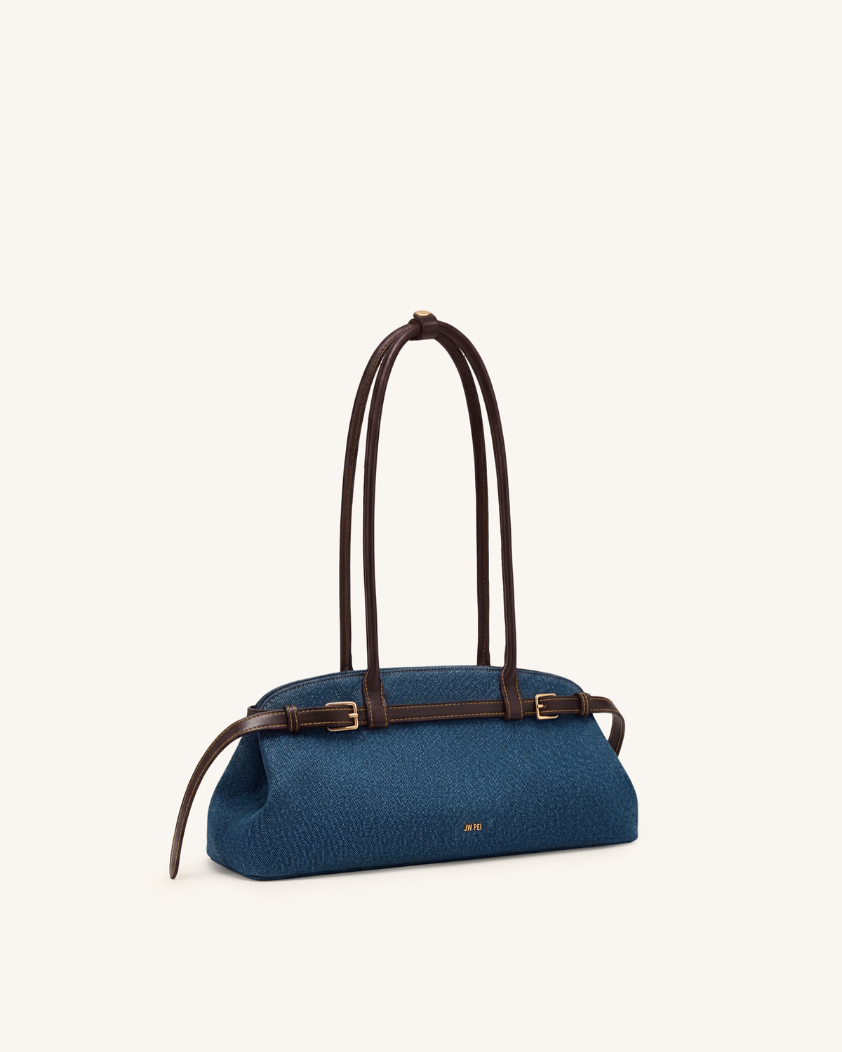 Sac bandoulière est-ouest avec détail de ceinture Arden - Denim bleu