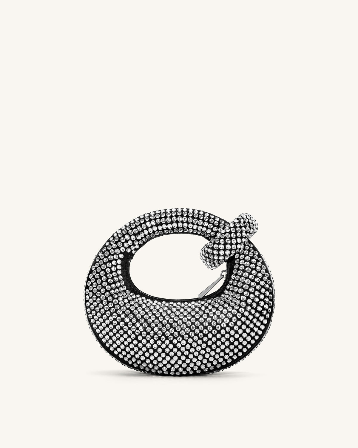Sac Abacus à main mini en cristal artificiel - Noir