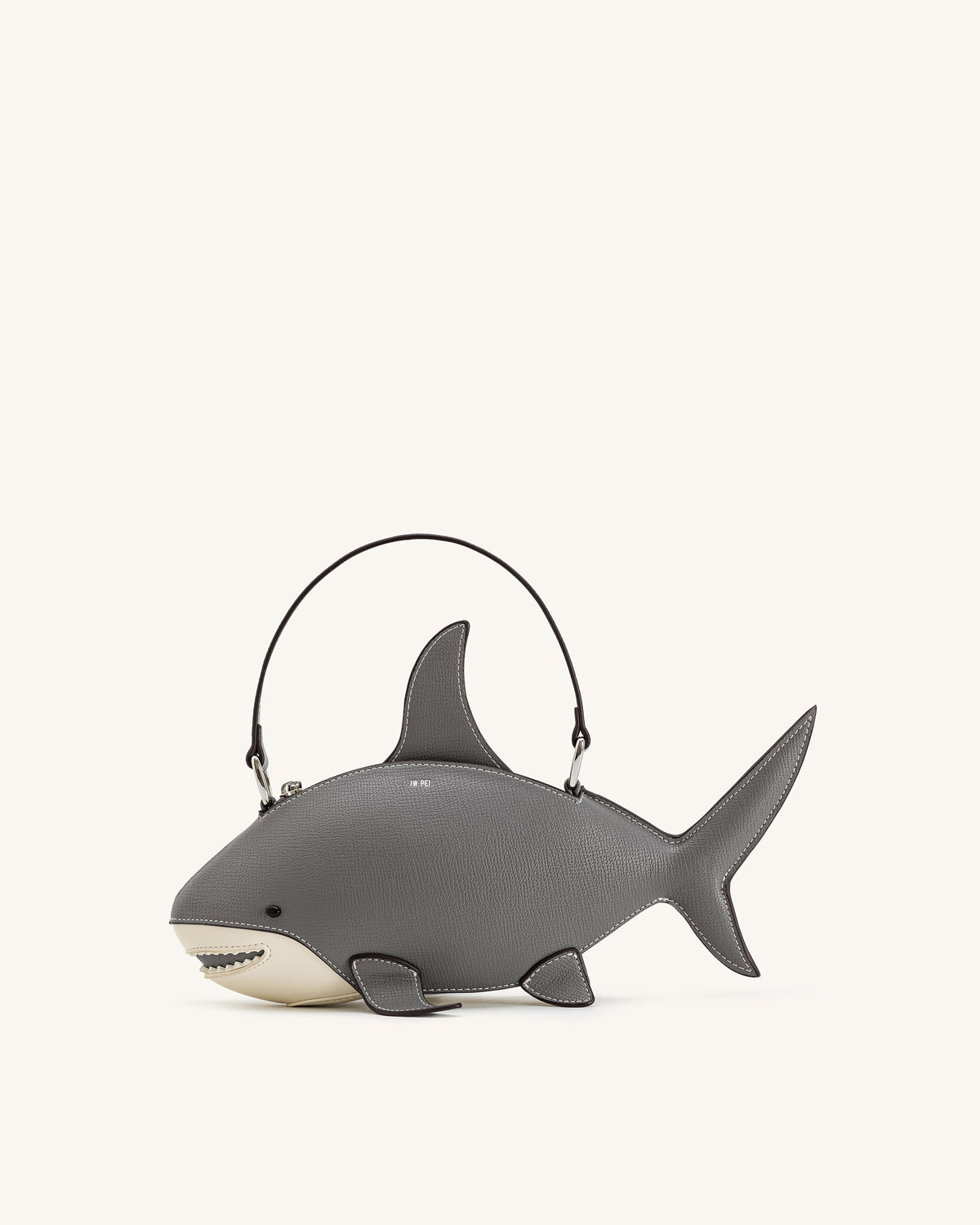Sac Nerys à poignée supérieure effet requin - Gris
