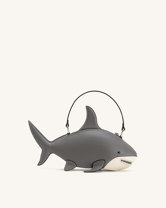 Sac Nerys à poignée supérieure effet requin - Gris
