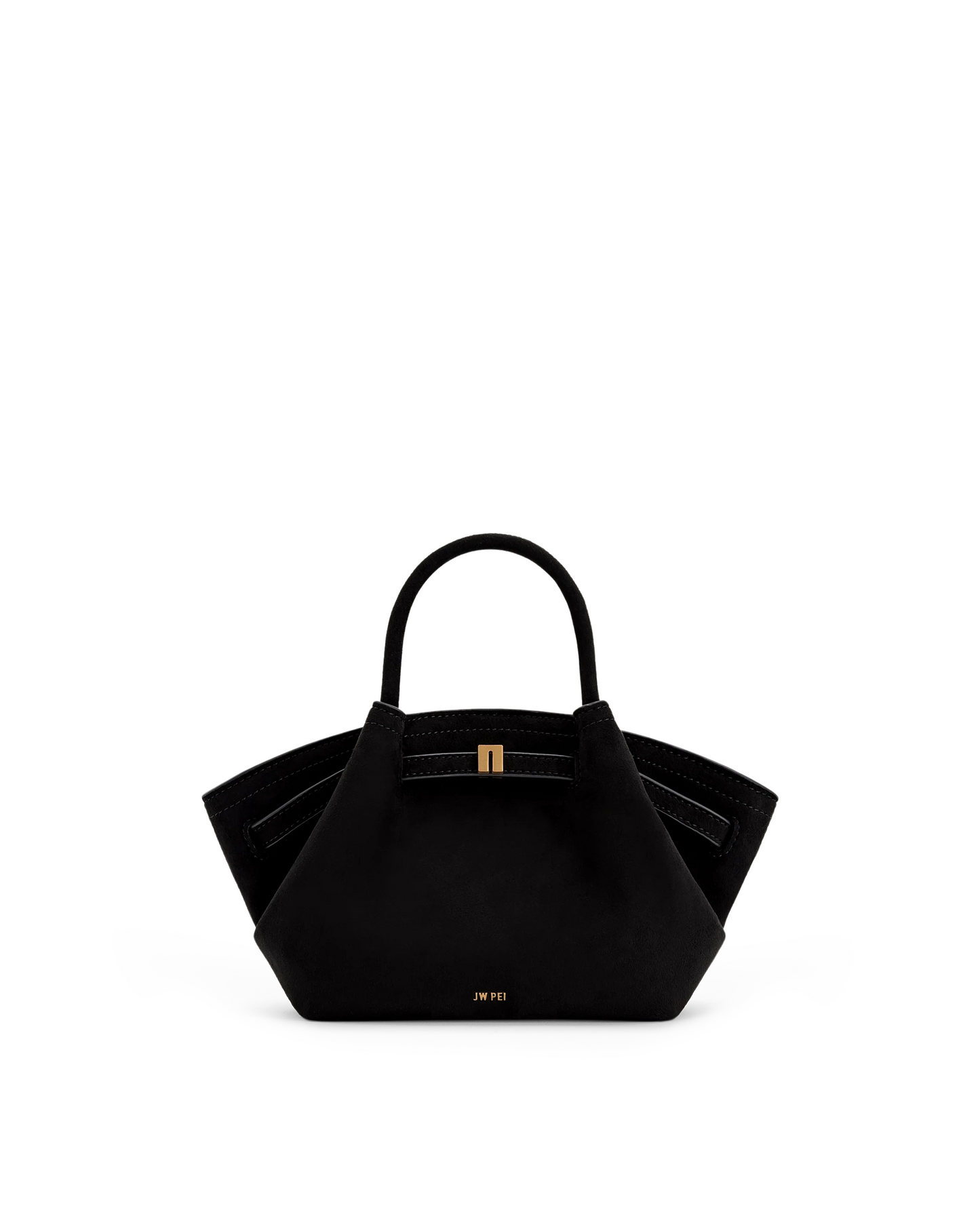 Hana Mini Faux Suede Tote Bag - Black