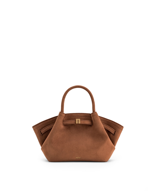 Hana Mini Faux Suede Tote Bag -  Brown