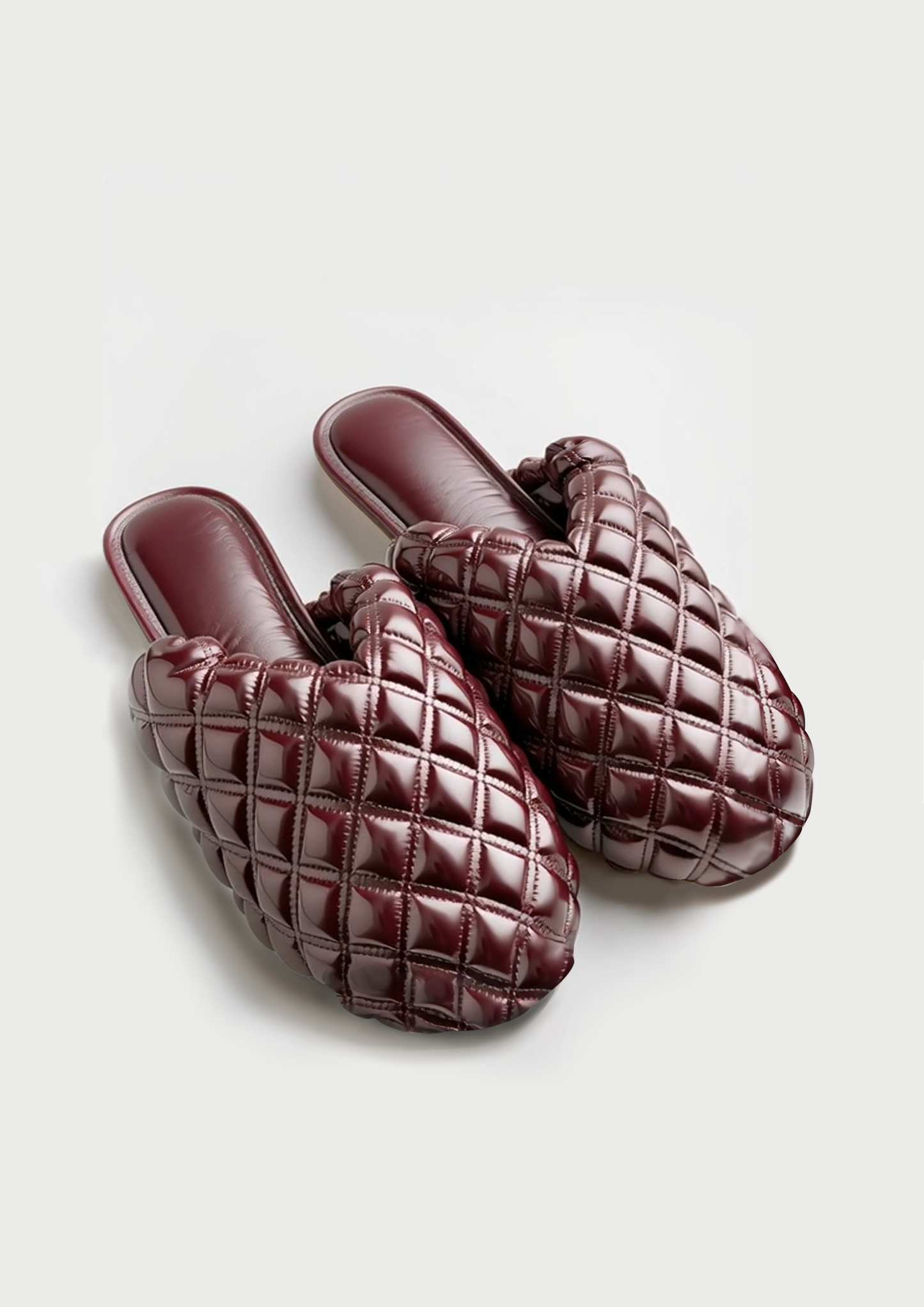 "Ruby" Quilted Mules – Red