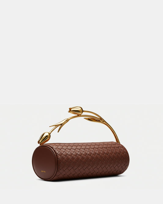 Tulipina Cylinder Handle Bag - Brown